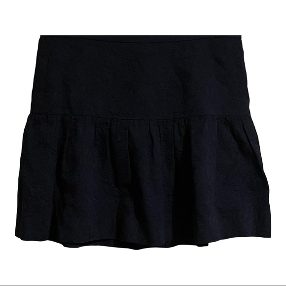 J. Crew Matelasse’ Drop Waist Skirt Mini Back Zip Lined Women’s 6 Blue Floral - Picture 4 of 10